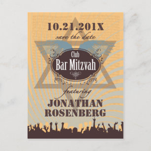 Verein-Bar Mitzvah Save the Date Ankündigungspostkarte