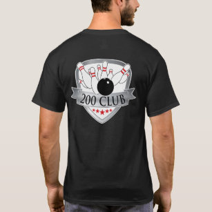 Verein des Bowlings-200/200+ Spiel - Logo/Grafik T-Shirt