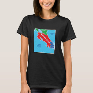 vereinfachte Farbkarte von Costa Rica & Neighborin T-Shirt