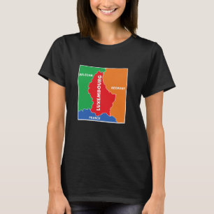vereinfachte Farbkarte von Luxemburg, Nachbarland T-Shirt