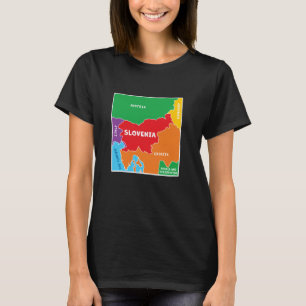 vereinfachte Farbkarte von Slowenien und Nachbarlä T-Shirt