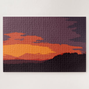 Vereinfachter Sonnenuntergang Puzzle