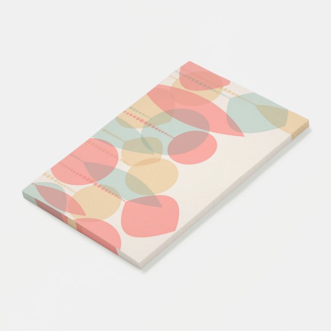 Vereinfachtes Retro-Ornament, ganz im Druck 4x6 Post-it Klebezettel (angewinkelt)