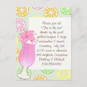 Vereinigen Sie Party, Spaß in der Sonneeinladung Einladungspostkarte