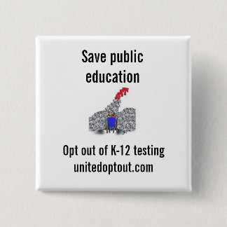 Vereinigt heraus entscheiden quadratischer Knopf Button