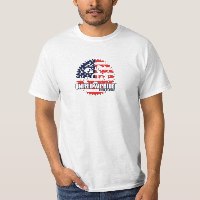 VEREINIGT WIR RIDE® amerikanische T-Shirt (Vorderseite)