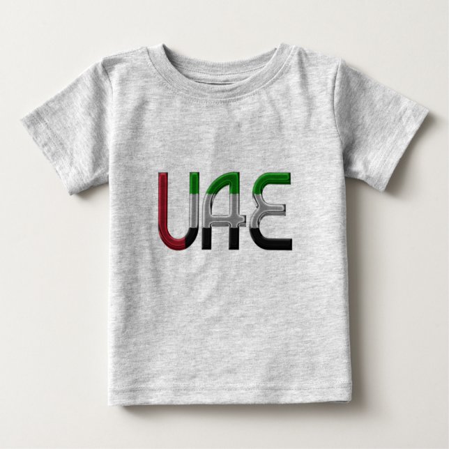 Vereinigte Arabische Emirate Flaggenfarben Typogra Baby T-shirt (Vorderseite)