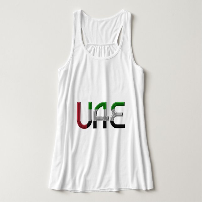 Vereinigte Arabische Emirate Flaggenfarben Typogra Tank Top (Design Vorderseite)
