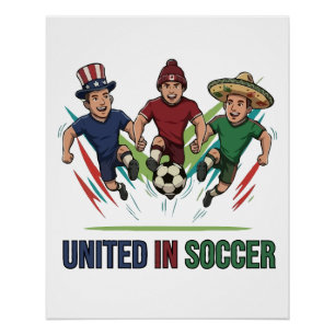 Vereinigte internationale Fußballspieler Poster