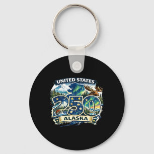 Vereinigte Staaten 250 Alaska-Shirt Patriotisch 4. Schlüsselanhänger