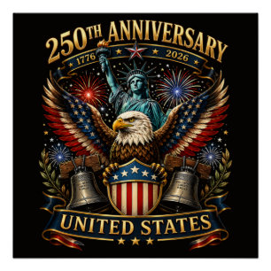 Vereinigte Staaten 250. Jahrestag Patriotischer Ad Poster