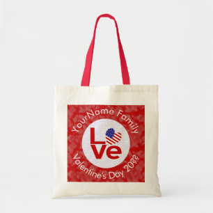 Vereinigte Staaten Amerika Rot LOVE Flagge Persona Tragetasche