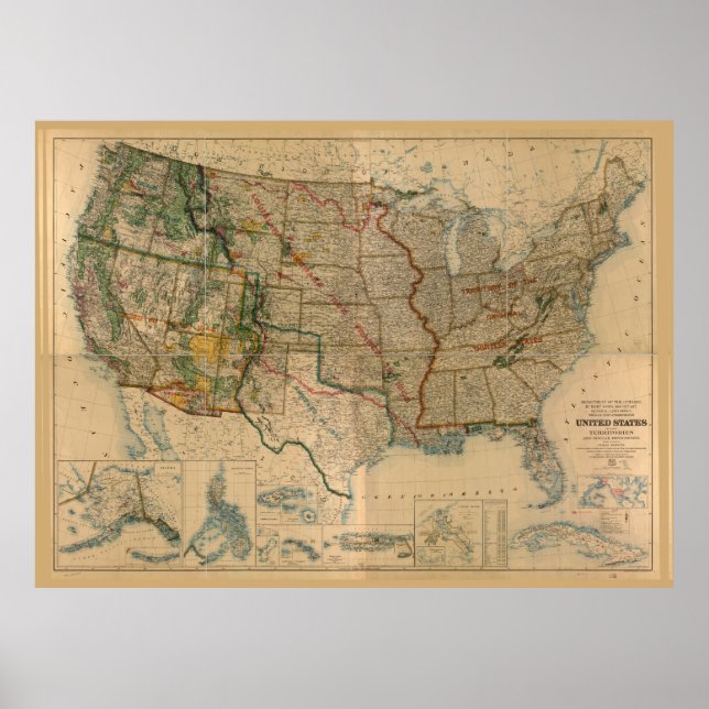 Vereinigte Staaten einschließlich Gebiete (1923) Poster (Vorne)