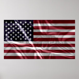 Vereinigte Staaten Flagge, Vintage mit flatternden Poster