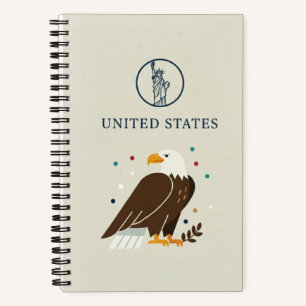 Vereinigte Staaten Heritage & Weißkopfseeadler-Fot Notizbuch