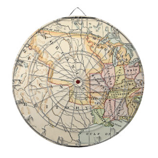 Vereinigte Staaten Historische Vintage-Karte 1830 Dartscheibe