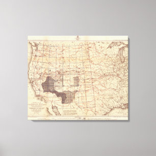 Vereinigte Staaten kommen Karte der Wege und der Leinwanddruck