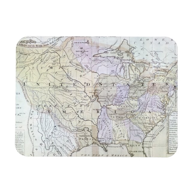 VEREINIGTE STAATEN MAP, c1812 Magnet (Horizontal)