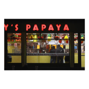 Vereinigte Staaten, New York. Gray's Papaya: Fenst Fotodruck