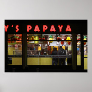 Vereinigte Staaten, New York. Gray's Papaya: Fenst Poster