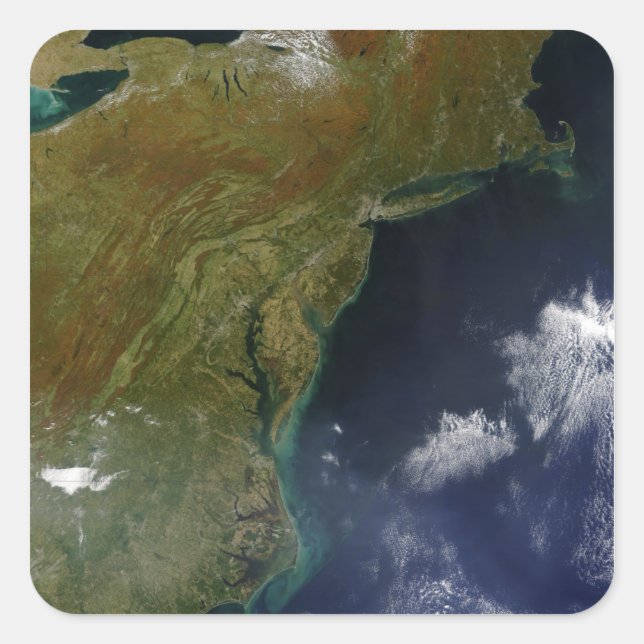 Vereinigte Staaten Ostküste Quadratischer Aufkleber (Vorderseite)