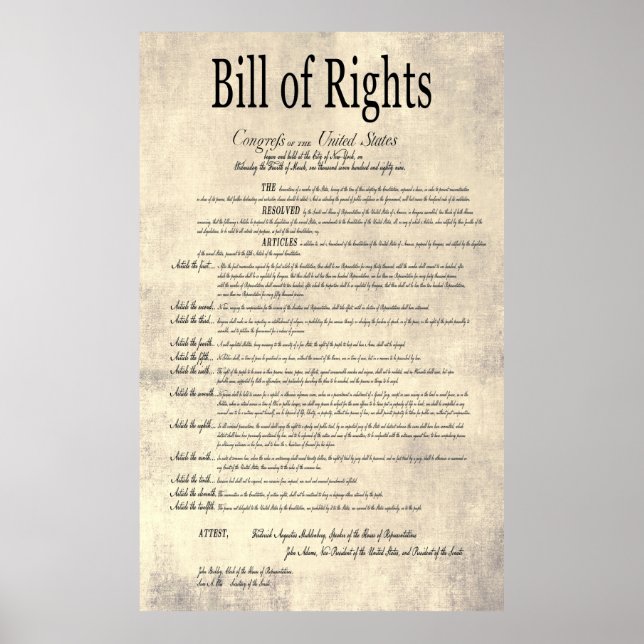 VEREINIGTE STAATEN - RECHTS-BILL 4 POSTER (Vorne)