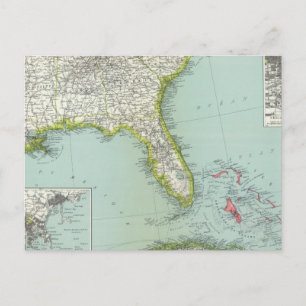Vereinigte Staaten und Bahamas Postkarte