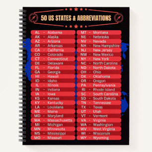 Vereinigte Staaten von Amerika - 50 Staaten Liste Notizbuch