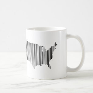 Vereinigte Staaten von Amerika in Bar Code Tasse