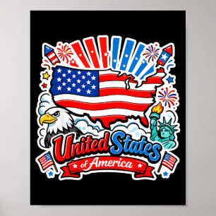 Vereinigte Staaten von Amerika patriotische Grafik Poster