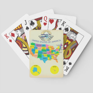 Vereinigte Staaten von Amerika Vintage-Stil Karte Spielkarten