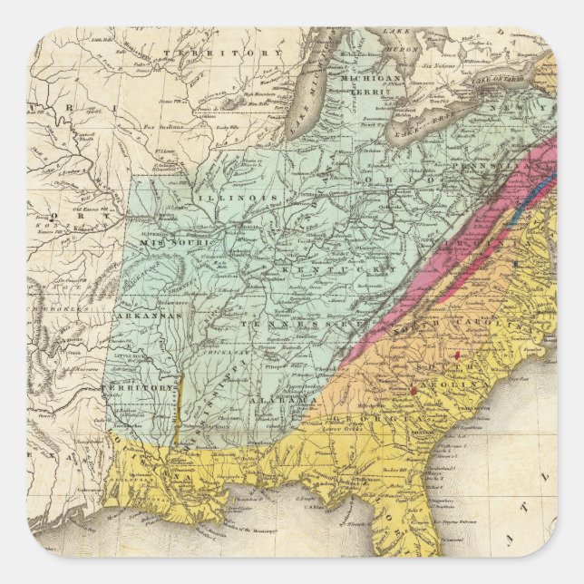 Vereinigte Staaten von Nordamerika Quadratischer Aufkleber (Vorderseite)