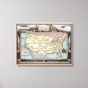 Vereinigte Staaten zeichnen Schiff das Skyway übe Leinwanddruck