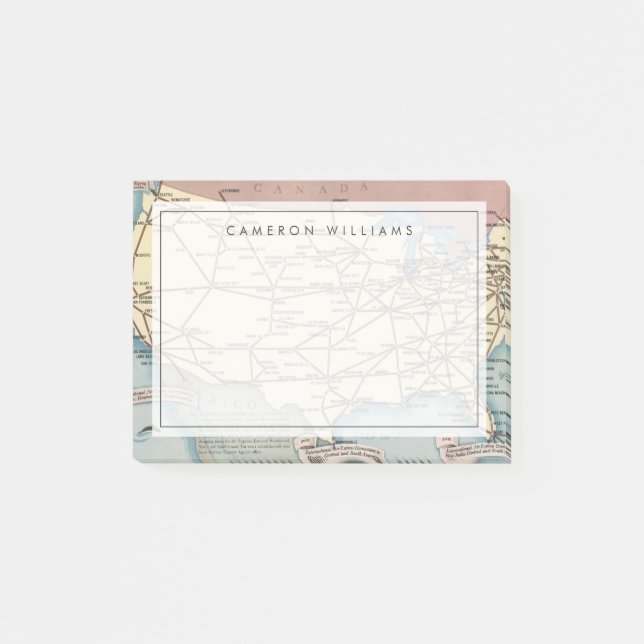 Vereinigte Staaten zeichnen Schiff das Skyway über Post-it Klebezettel (Vorderseite)