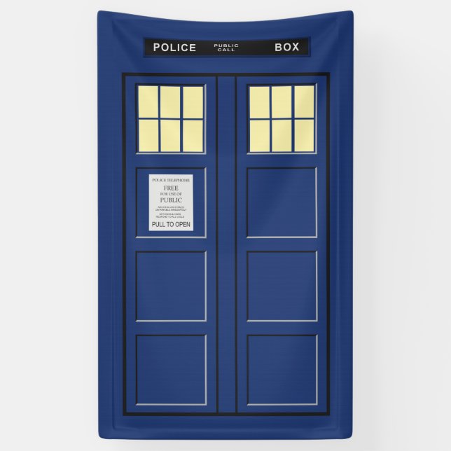 Vereinigtes Königreich - Blue Police Public Call B Banner (Vertikal)