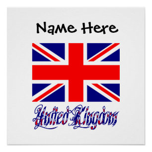 Vereinigtes Königreich Britische Flagge Schwarz Pe Poster