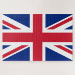 Vereinigtes Königreich (Britische Flagge) (Union J Puzzle<br><div class="desc">Dieses Design zeichnet sich durch die nationale Flagge des Vereinigten Königreichs, die auch als Union Jack bekannt ist. Die Flagge ist auch als Königliche Gewerkschaft-Flagge in Kanada bekannt. Es stammt aus dem frühen 17. Jahrhundert, als James I die englischen und irischen Thronen geerbt hatte, die es ihm ermöglichten, England, Irland...</div>