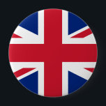 Vereinigtes Königreich Button<br><div class="desc">Flagge des Vereinigten Königreichs. Vollständig anpassbar. Das Vereinigte Königreich Großbritannien und Nordirland verwendet als Nationalflagge das königliche Banner namens Gewerkschaft Flag oder, wenn es auf See geflogen wird, Union Jack. Das aktuelle Design der Gewerkschaft Flag stammt aus der Gewerkschaft von Irland und Großbritannien im Jahr 1801. Es besteht aus dem...</div>