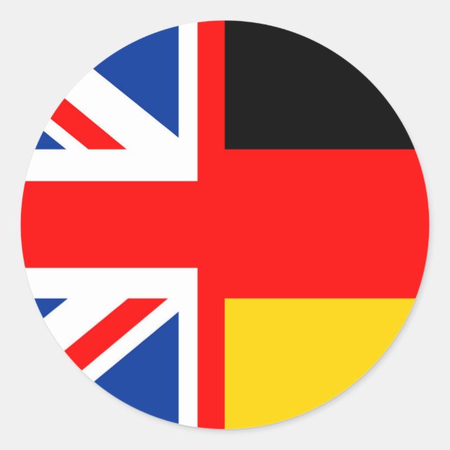 Vereinigtes Königreich Deutschland Land Halbflagge Runder Aufkleber (Vorderseite)