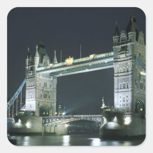 Vereinigtes Königreich, England, London, Tower Bri Quadratischer Aufkleber
