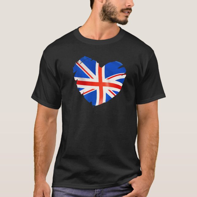 Vereinigtes Königreich - Fahne in Form von Herz-UK T-Shirt (Vorderseite)