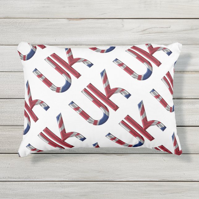 Vereinigtes Königreich Initial Union Jack Flag Col Kissen Für Draußen (Vorderseite)