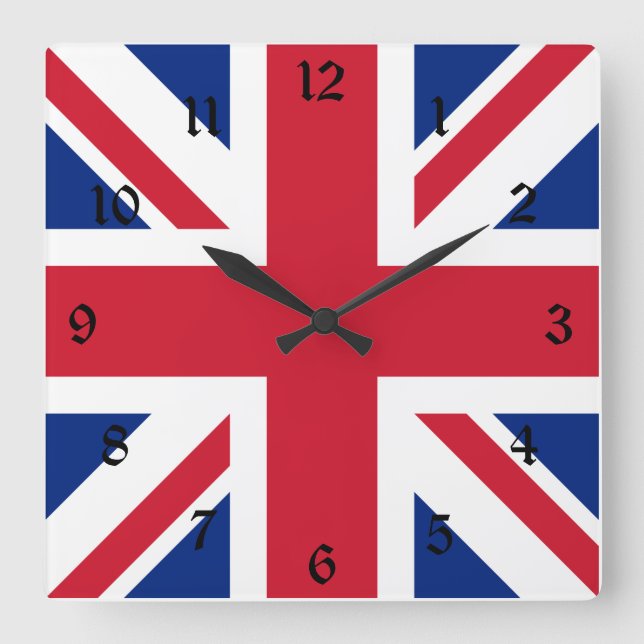 Vereinigtes Königreich Jack Flag Britische Kolonie Quadratische Wanduhr (Vorderseite)