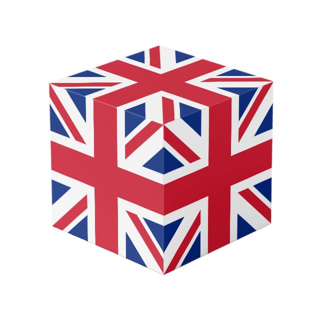 Vereinigtes Königreich Jack Flag Britische Kolonie Würfel (Vorderseite Schrägansicht)