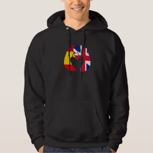 Vereinigtes Königreich Spanien Flaggenfreundschaft Hoodie