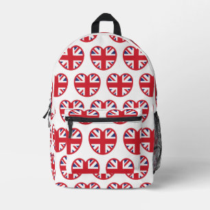 Vereinigtes Königreich Union Jack Flagge Herz Bedruckter Rucksack