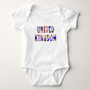 Vereinigtes Königreich Wort mit Flaggentextur Baby Strampler