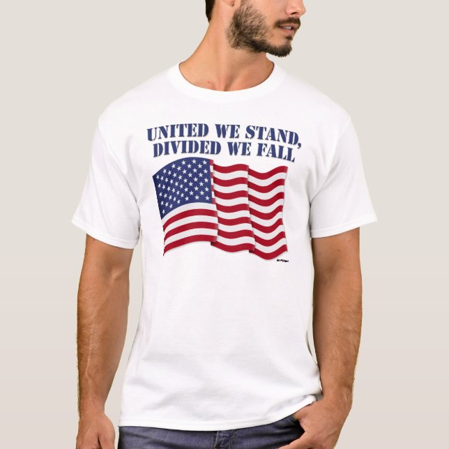 VEREINIGTES WIR STEHEN, ABGESCHLOSSEN, WIR FALLEN T-Shirt (Vorderseite)