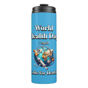 Vereinigung für Gesundheit. Weltgesundheitstag. T- Thermosbecher