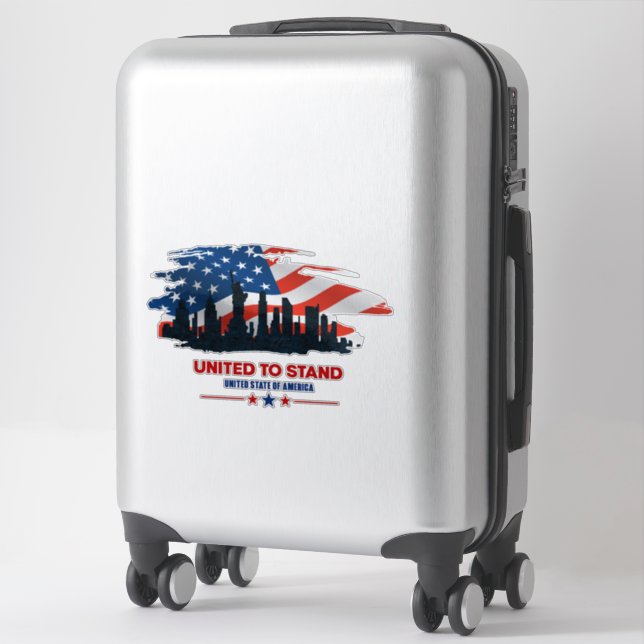 Vereint | 14" x 14"- glänzend transparent aufkleber (Koffer)